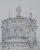Chiesa dell'incoronata - Lodi - tecnica: matita - 2009 - cm 42 x 33,5