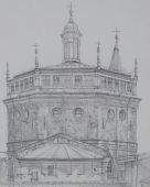 Chiesa dell'incoronata - Lodi - tecnica: matita - 2009 - cm 42 x 33,5