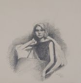 Donna seduta - tecnica: matita - 2013 - cm 34,5 x 34